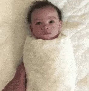 a baby's quick reaction to taking it off