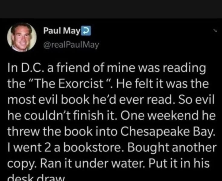 A friend who abandoned a book because he was scared after reading a horror novel