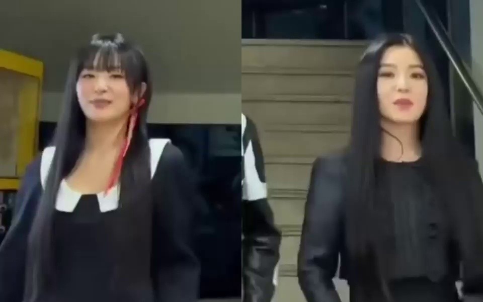 All black fashion Seulgi vs Irene's smooth angular beauty match