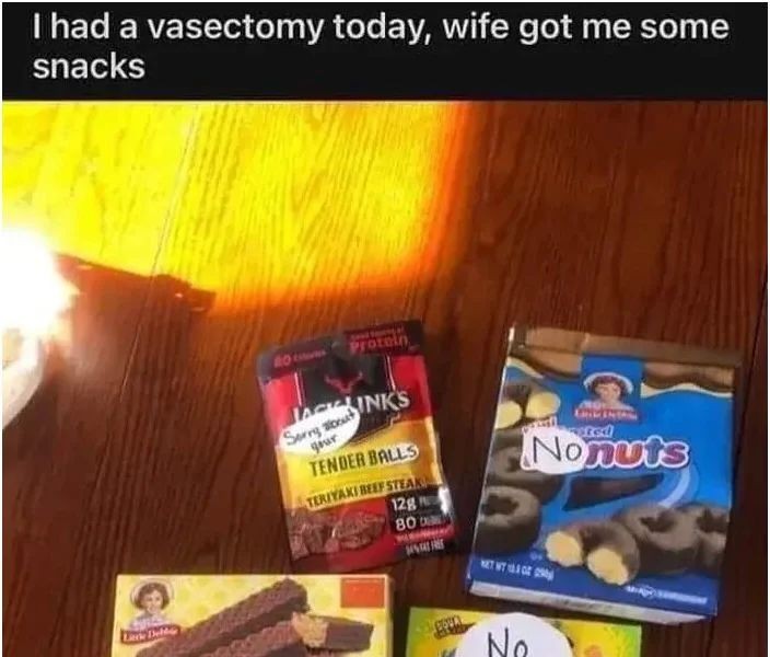a wife who gave her vasectomy husband a present