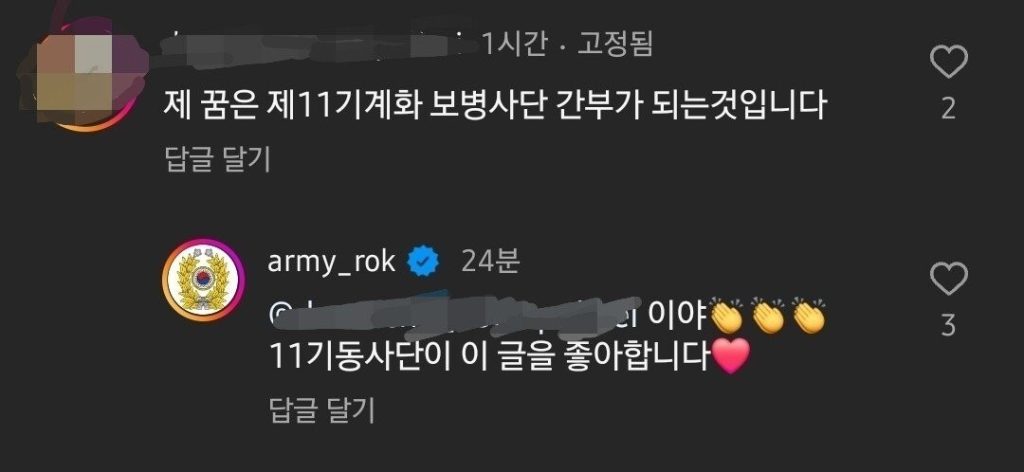 South Korea's Army Instagram stuffed comments