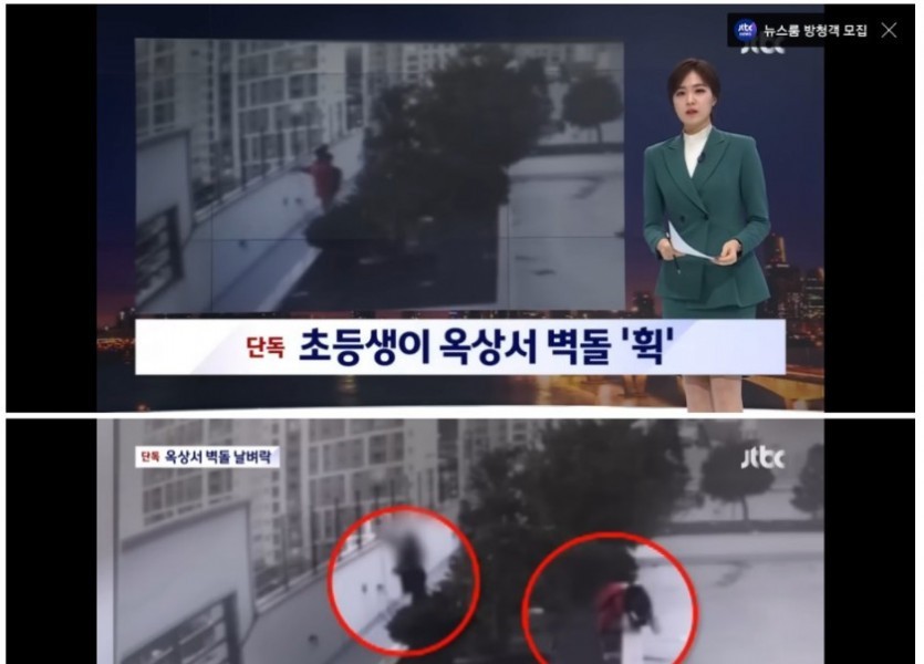 I reported to the police of an elementary school student who threw a 2kg brick from the rooftop, but news