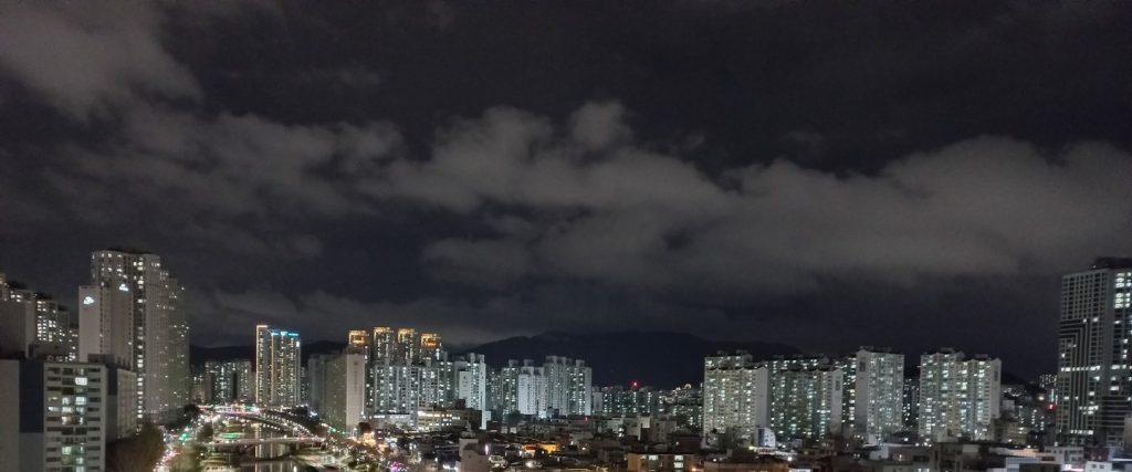 Night view of a neighborhood in Busan