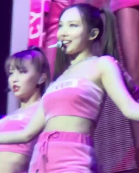 Pink Velvet Tank Top Skirt Soft Skin Trembling Thigh TWICE Nayeon