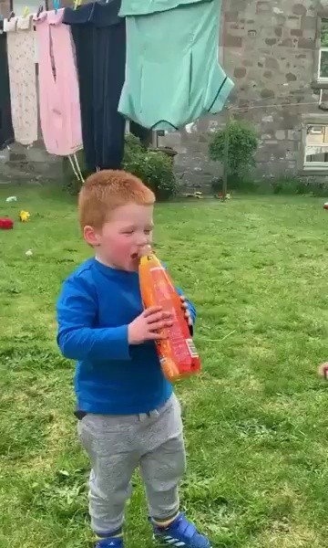 (SOUND)A happy age with a drink