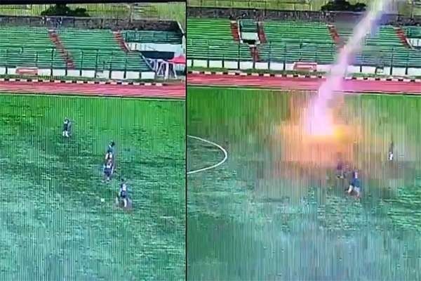 A player who died after being struck by lightning during a soccer game in Indonesia