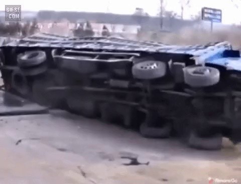 a truck overturning accident