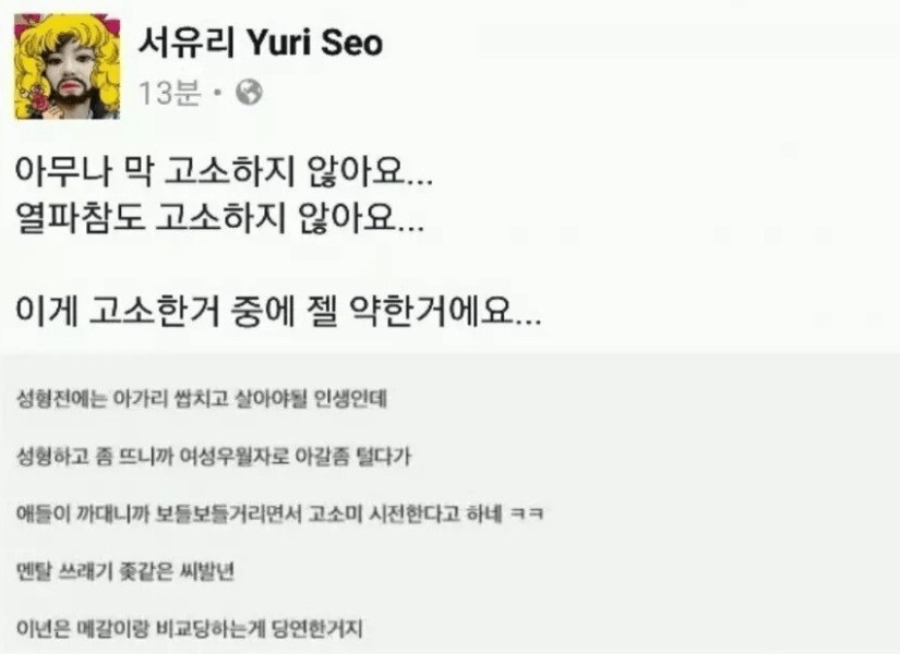The weakest level of malicious comments that Seo Yuri sued