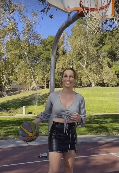 a high-heeled basketball girl