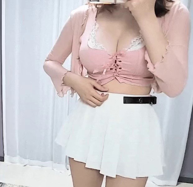 Wife showing off her new skirt gif