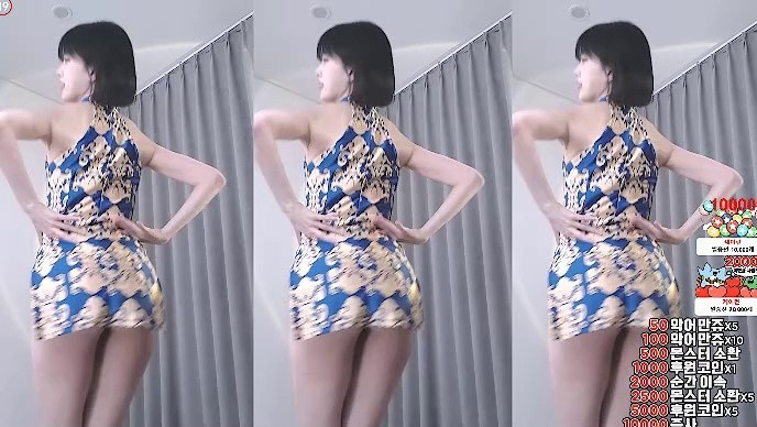 (SOUND)Blue cheongsam girl with big buttocks Moonwol bottom cam dizzying buttocks