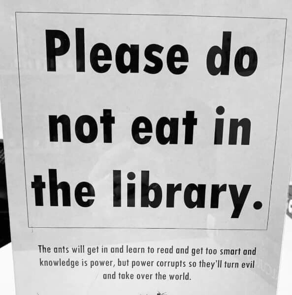 Please don't eat in the library