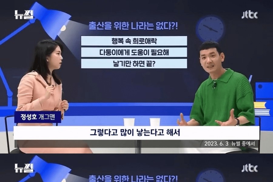 Jeong Seong-ho's statement on Korea's low birth rate phenomenon