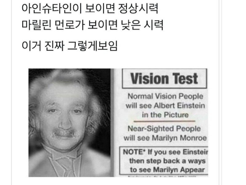 When you put on your glasses, you look like Einstein. When you take off your glasses, you look like Marilyn Monroe.